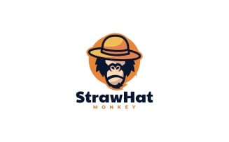Straw Hat Monkey Simple Logo