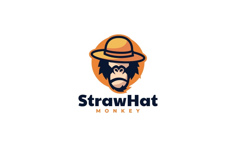 Straw Hat Monkey Simple Logo Logo Template