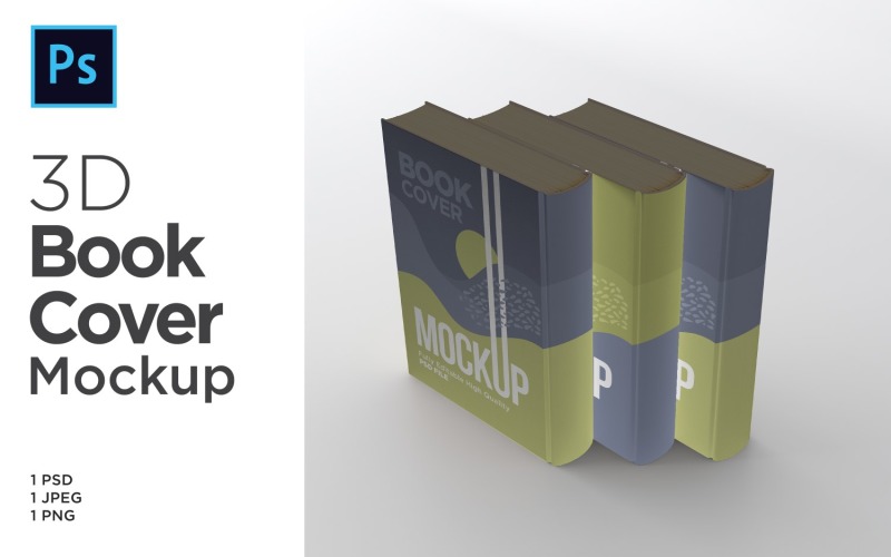 Three booklet Cover Mockup 3d Rendering Illustration Product Mockup