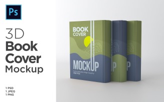 Three Books Cover Mockup Rendering Illustration