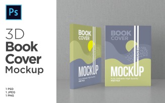 Two 3d Rendering Books Cover Mockup Template