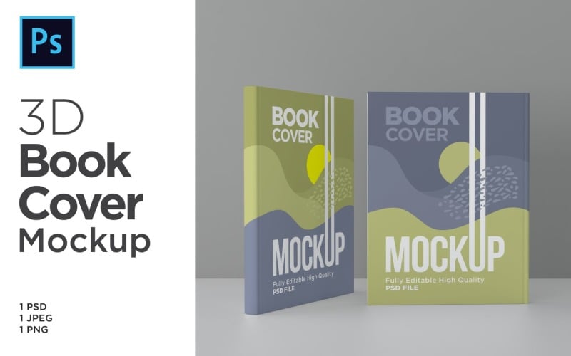 Two Rendering Books Cover Mockup Template Product Mockup