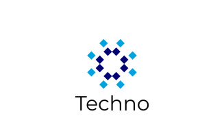 Abstract Pixel Tech Dot Logo