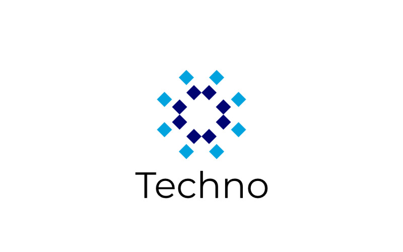 Abstract Pixel Tech Dot Logo Logo Template