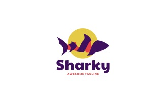 Abstract Shark Simple Logo