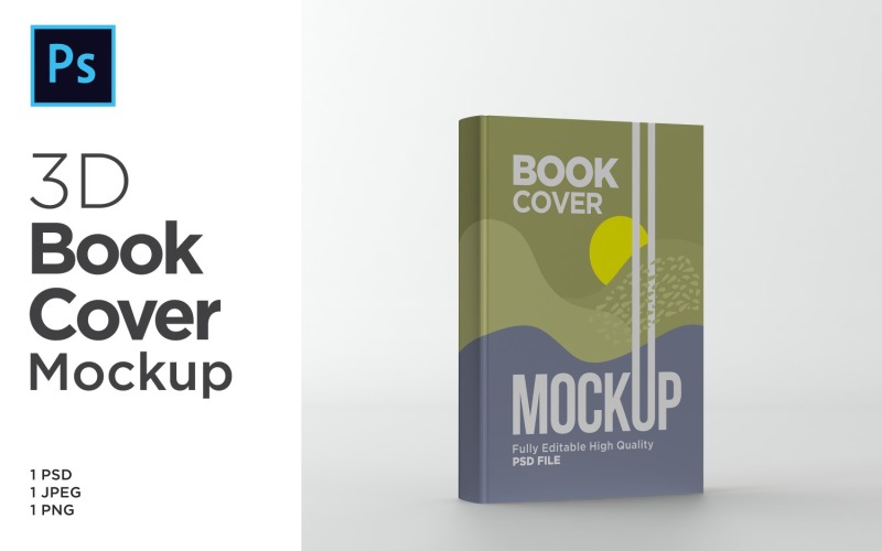 Rendering Book Cover Mockup 3d Rendering Illustration template Product Mockup
