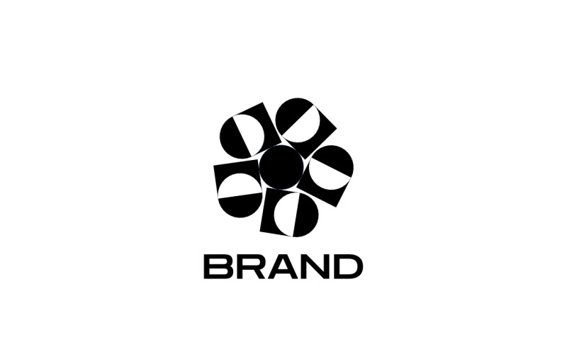 Abstract Round Black Logo Logo Template