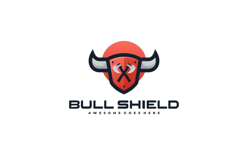 Bull Shield Simple Logo Style Logo Template