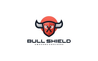 Bull Shield Simple Logo Style