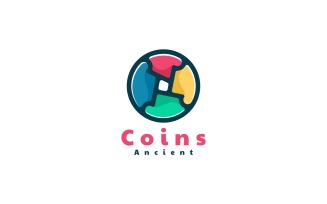 Coins Colorful Logo Style