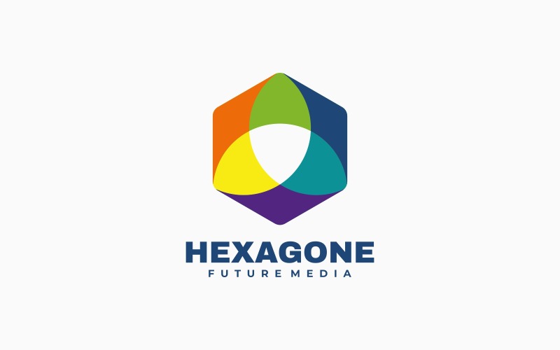 Hexagon Colorful Logo Style Logo Template