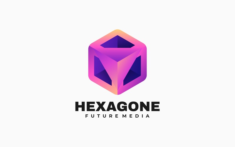 Hexagon Gradient Colorful Logo Style Logo Template