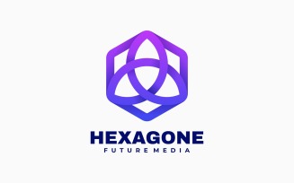 Hexagon Line Art Logo Style