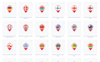 Icon Pin Marker Locator Map Navigation Country Flags