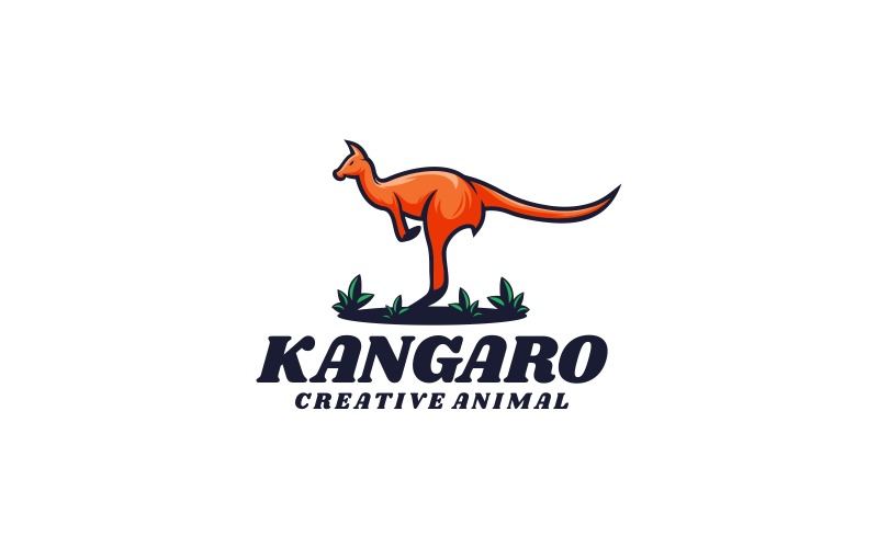 Kangaroo Simple Mascot Logo Logo Template