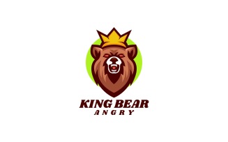 King Bear Simple Mascot Logo