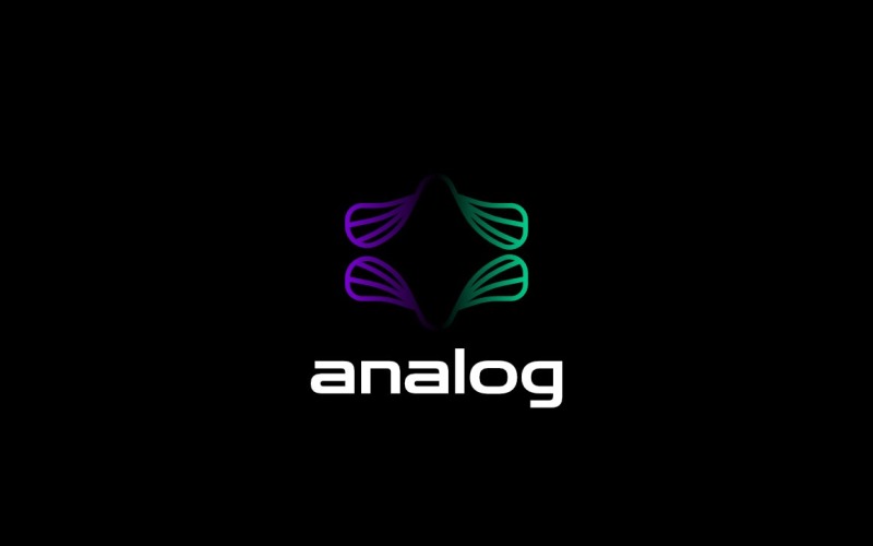Monoline Futuristic Analog Gradient Logo Logo Template