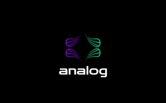 Monoline Futuristic Analog Gradient Logo