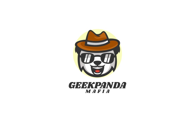 Panda Mafia Cartoon Logo Style Logo Template
