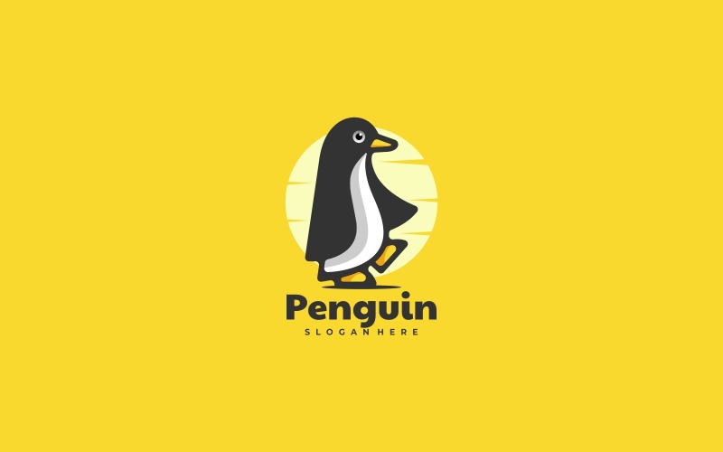 Penguin Simple Logo Style Logo Template