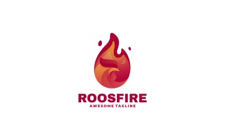 Rooster Fire Gradient Logo