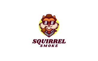 Squirrel Smoke Cartoon Logo