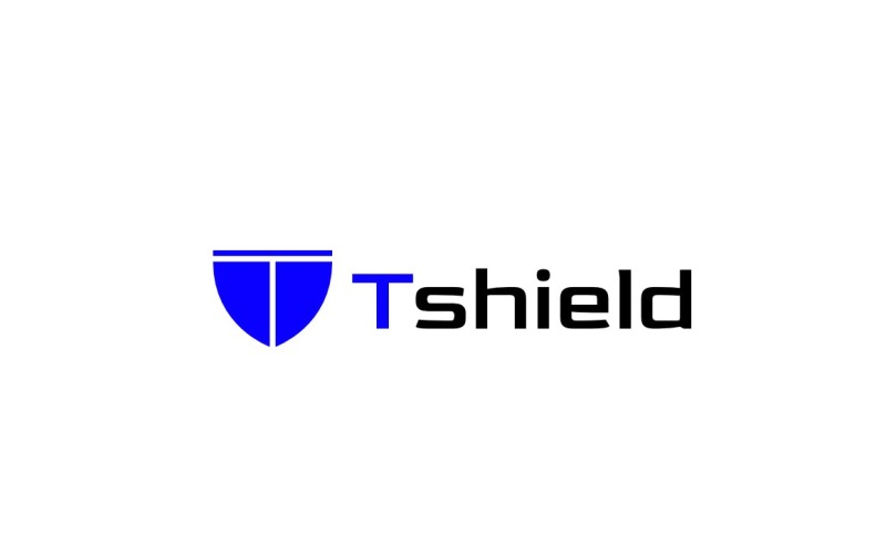 T Security Shield Negative Logo Logo Template