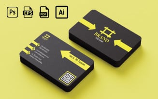 Black and Yellow color Business Card - Business Card Template