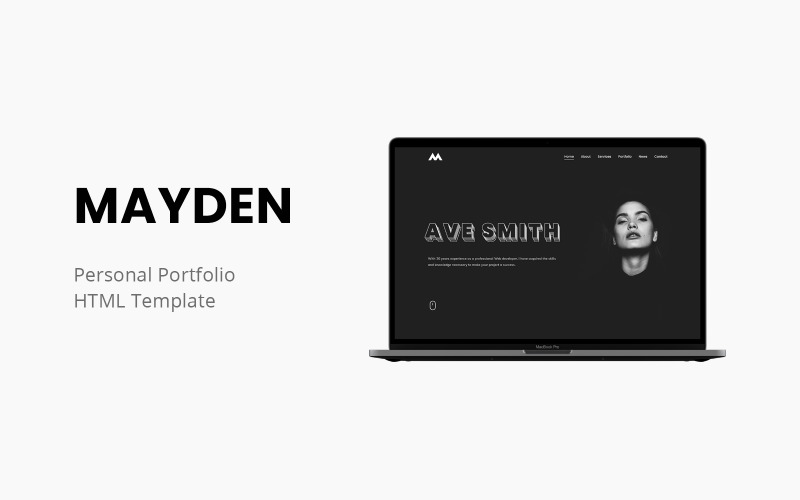 Mayden - Premium Personal Portfolio Template Landing Page Template