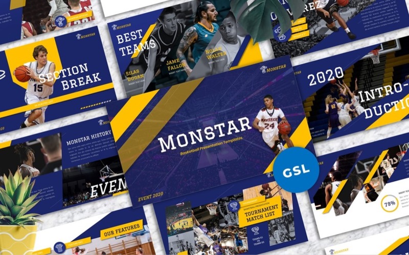 Monstar - Basketball Sport Googleslide Google Slide