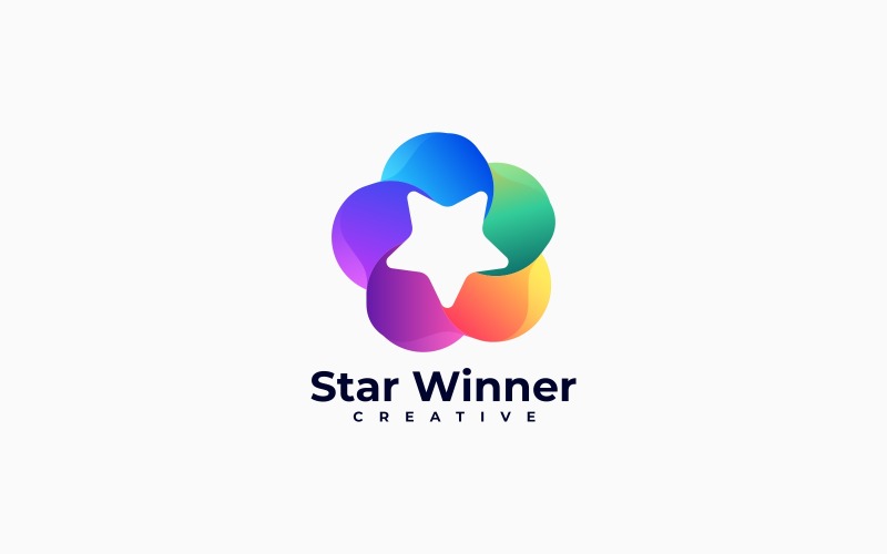 Abstract Star Gradient Colorful Logo Logo Template
