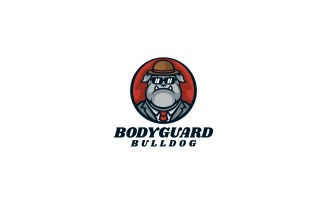 Bodyguard Bulldog Cartoon Logo