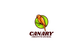 Canary Bird Simple Mascot Logo