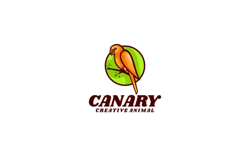 Canary Bird Simple Mascot Logo Logo Template