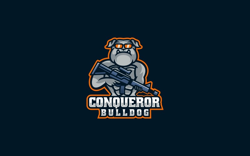 Conqueror Bulldog Sport and E-Sports Logo Logo Template