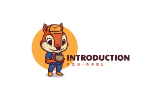 Courier Squirrel Cartoon Logo