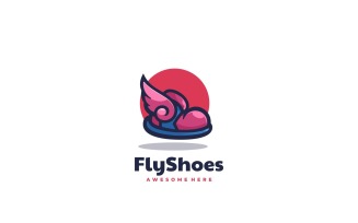 Fly Shoe Simple Logo Style