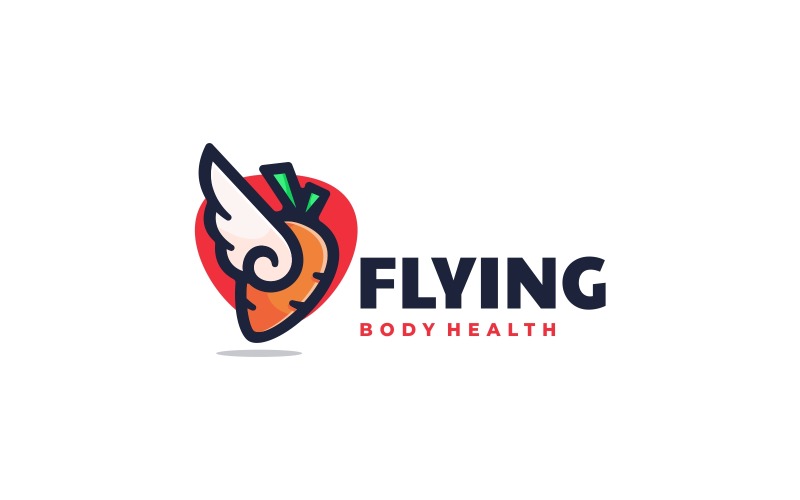 Flying Carrot Simple Logo Logo Template