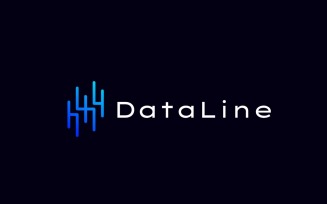 Futuristic Data Monoline Logo