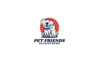 Pet Friends Cartoon Logo Style
