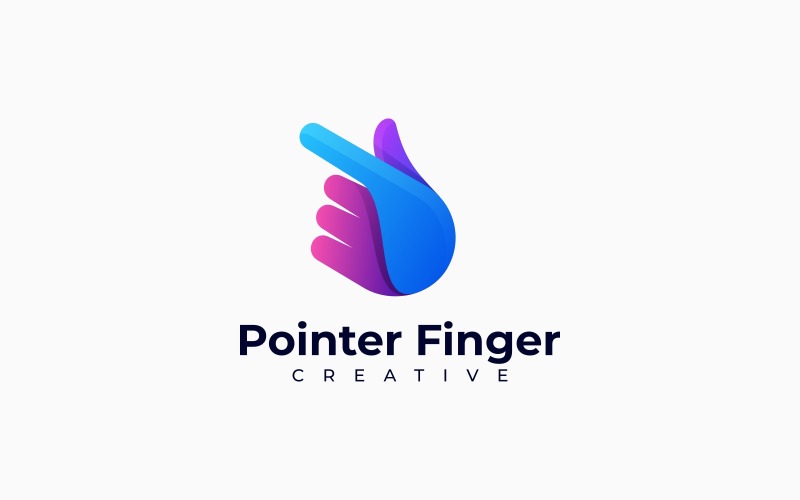 Pointer Finger Gradient Logo Logo Template