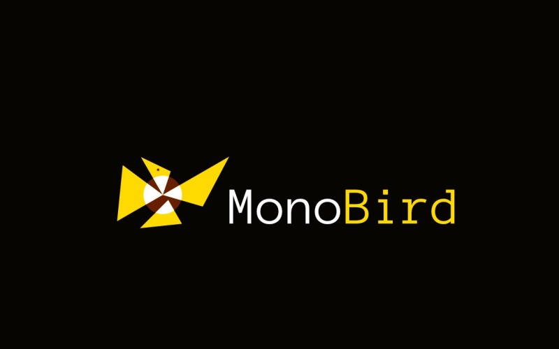 Unique Yellow Bird Animal Logo Logo Template
