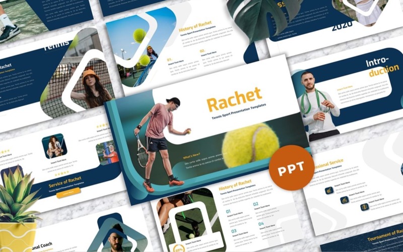 Rachet - Tennis Sport Powerpoint PowerPoint Template