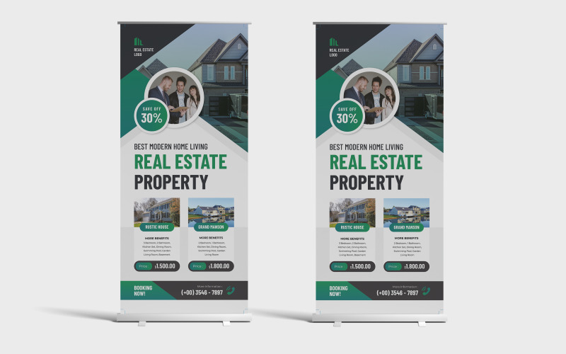 Real Estate Roll Up Banner Corporate Identity