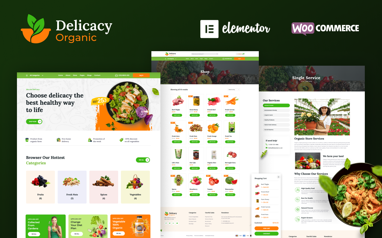 Delicacy - Organic & Food Store Elementor WordPress Theme