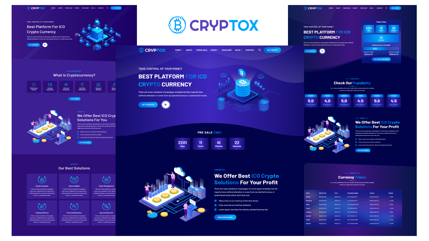 Cryptox - ICO Cryptocurrency HTML5 Template