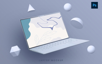 Attractive Laptop PSD Mockup