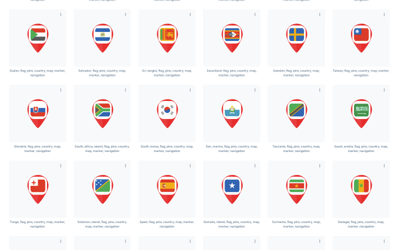 Country Flag Pin Map National Marker Pointer Icon Icon Set