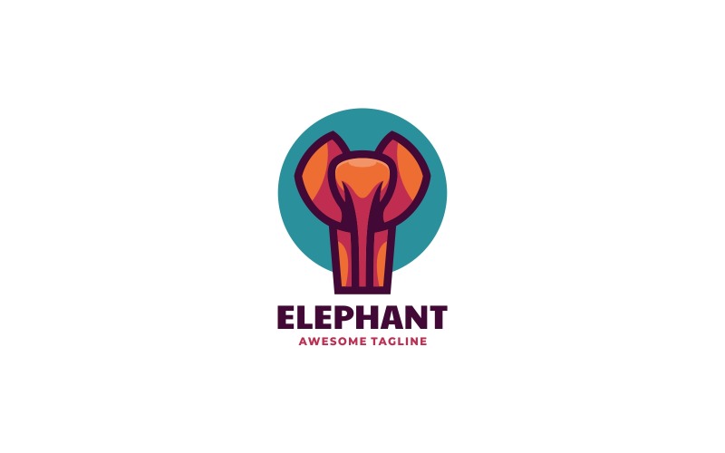 Elephant Mascot Logo Template
