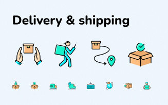 Fast Delivery & Shipping Iconset template